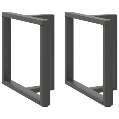 Patas para mesa de comedor en forma de T (2 unidades), antracita, 70 x 35 x (72-73) cm, acero