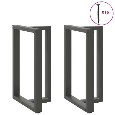 Patas para mesa de bar en forma de T (2 unidades), antracita, 60 x 35 x (90-91) cm, acero