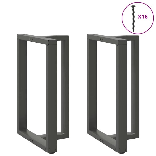 Patas para mesa de bar en forma de T (2 unidades), antracita, 60 x 35 x (90-91) cm, acero