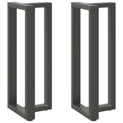 Patas para mesa de bar en forma de T (2 unidades), antracita, 40 x 35 x (100-101) cm, acero