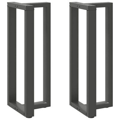 Patas para mesa de bar en forma de T (2 unidades), antracita, 50 x 35 x (100-101) cm, acero