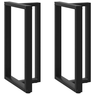 Patas para mesa de bar en forma de T (2 unidades), color negro, 60 x 35 x (100-101) cm, acero