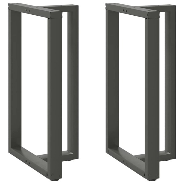 Patas para mesa de bar en forma de T (2 unidades), antracita, 60 x 35 x (100-101) cm, acero