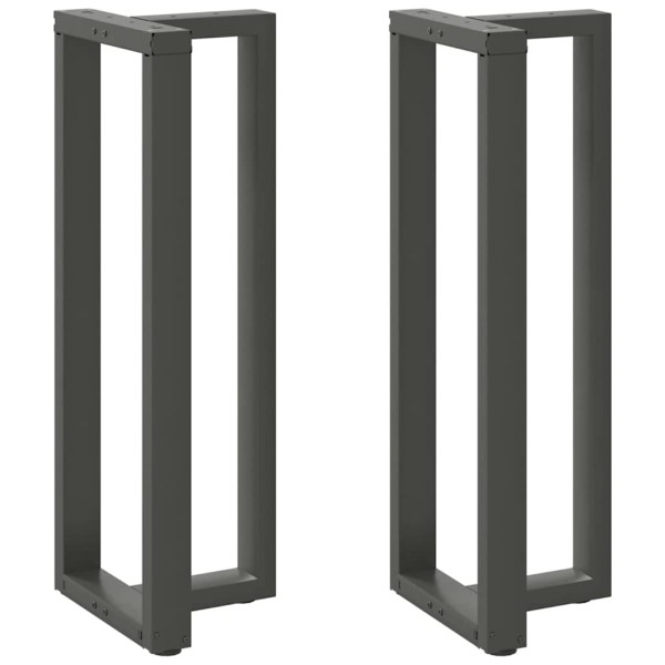 Patas para mesa de bar en forma de T (2 unidades), antracita, 50 x 35 x (110-111) cm, acero