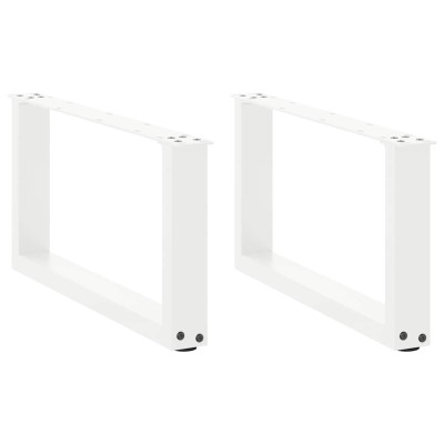 Patas para mesa de centro en forma de U (2 unidades), color blanco, 60 x (30-31) cm, acero