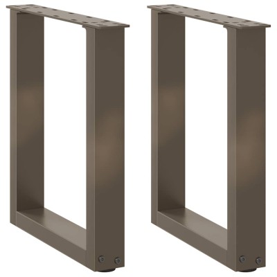 Patas para mesa de centro en forma de U (2 unidades, acero natural, 38 x 42-43 cm)