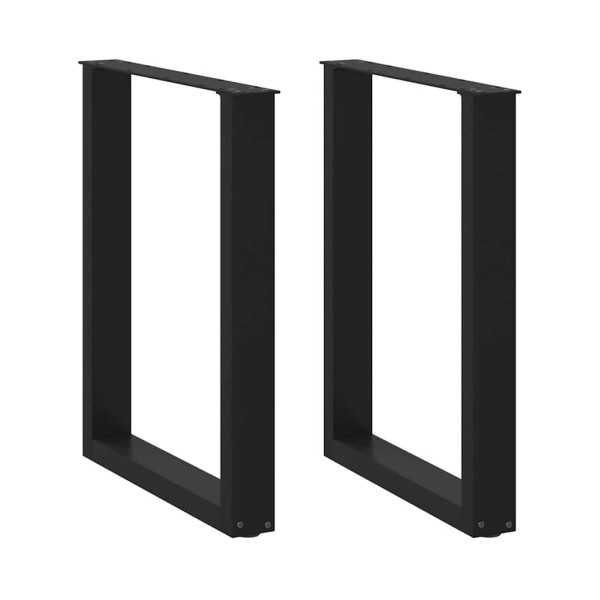 Patas para mesa de comedor en forma de U (2 unidades), color negro, 60 x 72-73 cm, acero