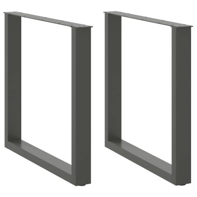 Patas para mesa de comedor en forma de U (2 unidades), antracita, 80 x (72-73) cm, acero