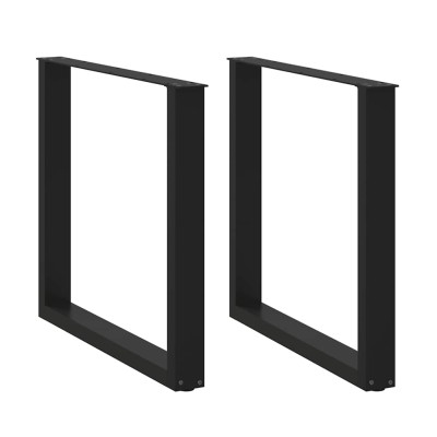 Patas para mesa de comedor en forma de U (2 unidades), color negro, 90 x (72-73) cm, acero