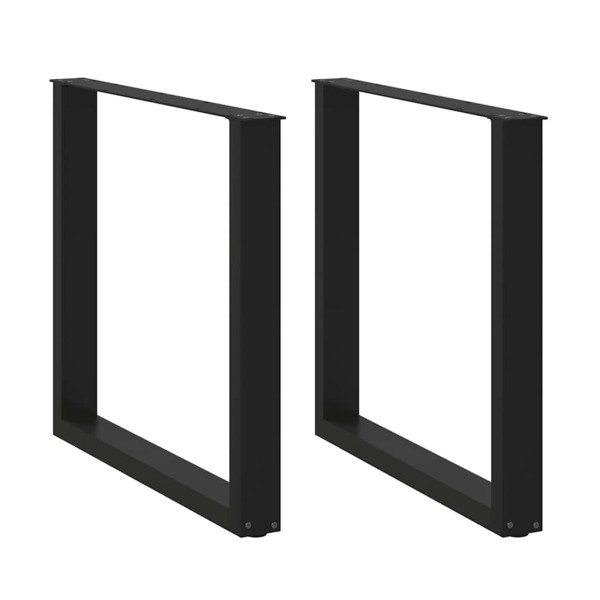 Patas para mesa de comedor en forma de U (2 unidades), color negro, 90 x (72-73) cm, acero