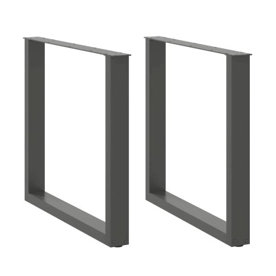 Patas para mesa de comedor en forma de U (2 unidades), antracita, 90 x (72-73) cm, acero