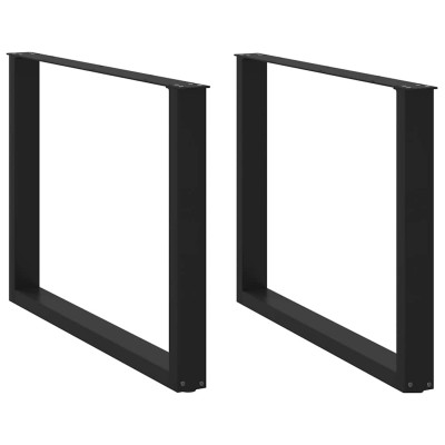 Patas para mesa de comedor en forma de U (2 unidades), color negro, 100 x (72-73) cm, acero