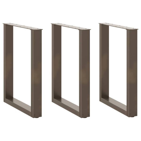 Patas para mesa de comedor en forma de U (3 unidades, acero natural, 70 x 72-73 cm)