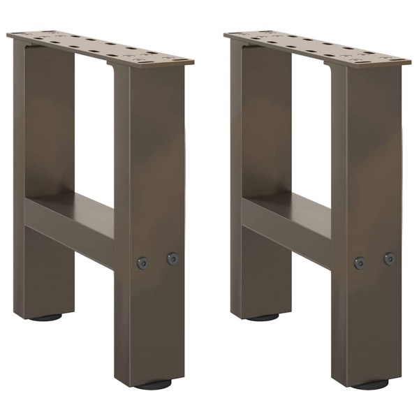 Patas para mesa de centro de acero natural (2 unidades, 30 x 30-31 cm)