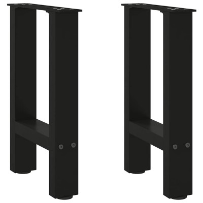 Patas para mesa de centro negras (2 unidades, 28 x 42-43 cm, acero)