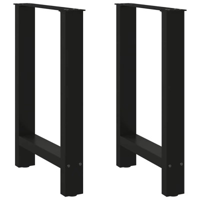 Patas para mesa de comedor negras (2 unidades, 60 x 72-73 cm, acero)