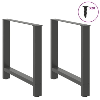 Patas para mesa de comedor antracita (2 unidades, 70 x 72-73 cm, acero)