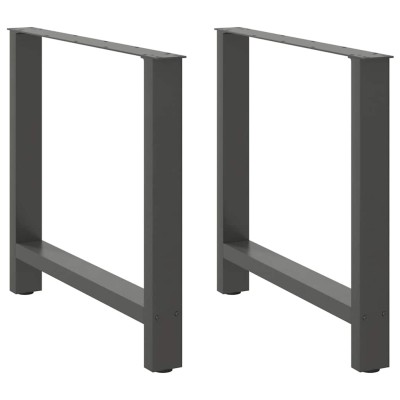 Patas para mesa de comedor antracita (2 unidades, 80 x 72-73 cm, acero)