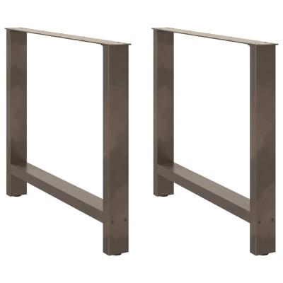 Patas para mesa de comedor de acero natural (2 unidades, 90 x 72-73 cm)