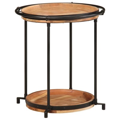 Mesa auxiliar madera maciza de acacia Ø55x60 cm