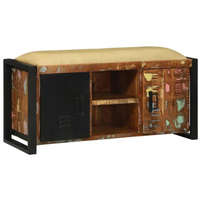 Banco Multicolor 100 x 35 x 50 cm Madera maciza recuperada