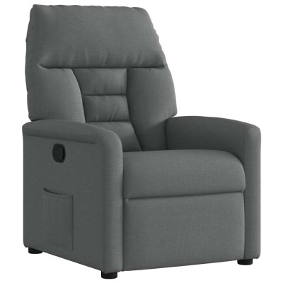 Sillón reclinable de tela gris oscuro