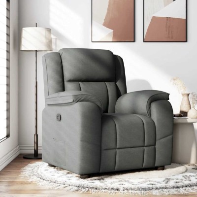 Sillón reclinable de tela gris oscuro