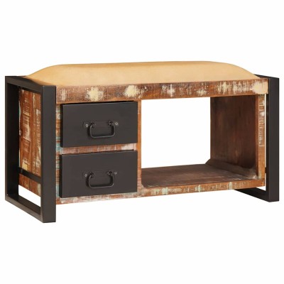 Banco de Almacenamiento Multicolor Madera maciza recuperada