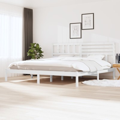 Estructura de cama sin colchón madera de pino blanco 200x200 cm