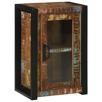Armario de Baño con puerta Multicolor Madera maciza recuperada
