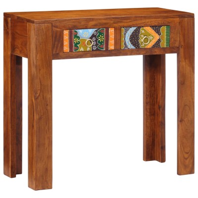 Mesa consola madera maciza de acacia 80x35x75 cm