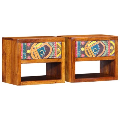 Armario de Noche con cajón 2 pcs Marrón 40 x 35 x 35 cm