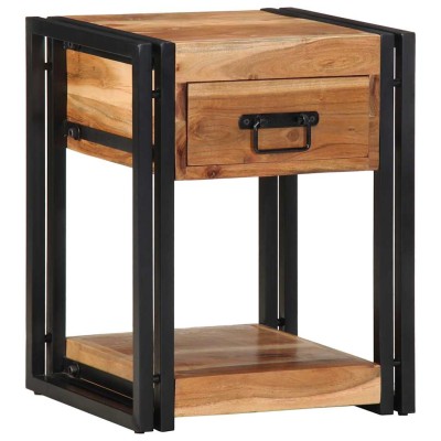 Armario de Noche 2 pcs 40 x 35 x 50 cm madera maciza de acacia