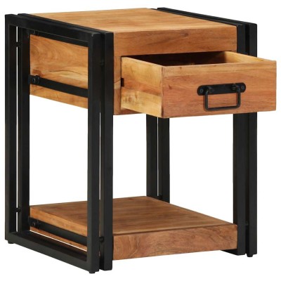 Armario de Noche Marrón 40 x 40 x 50 cm madera maciza de acacia
