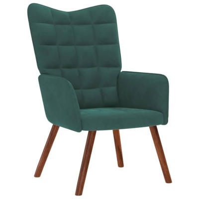 Sillón de relax de terciopelo verde oscuro
