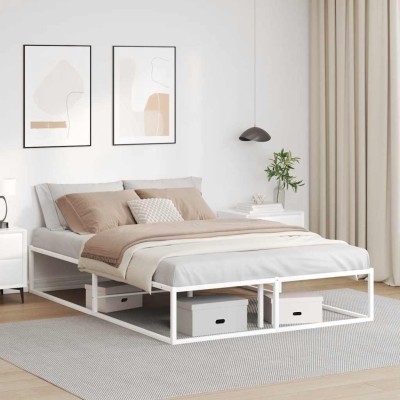 Estructura cama sin colchón metal blanco 140x200 cm