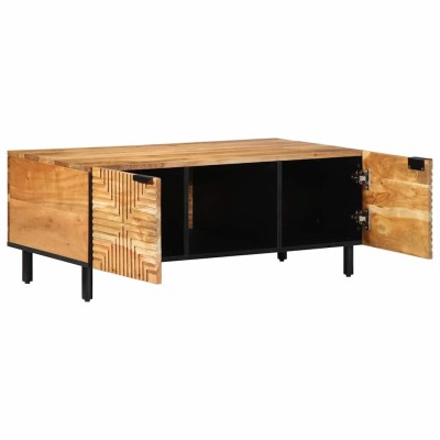 Mesa de Café Marrón 100 x 54 x 40 cm madera maciza de acacia