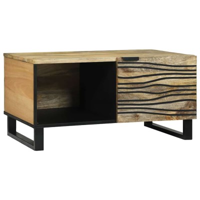 Mesa de Café Marrón 80 x 50 x 40 cm madera maciza de mango