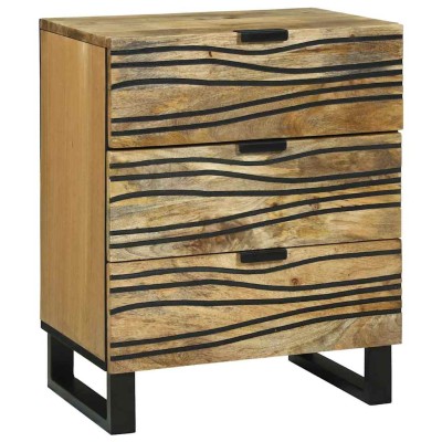 Armario de Noche Marrón 50 x 33 x 60 cm madera maciza de mango
