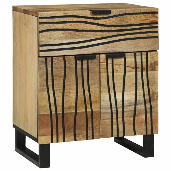 Armario de Noche Marrón 50 x 33 x 60 cm madera maciza de mango