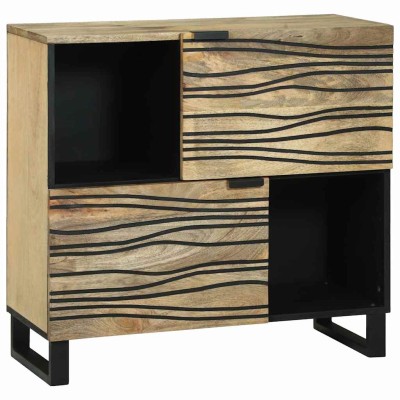 Aparador Marrón 80 x 33 x 75 cm madera maciza de mango