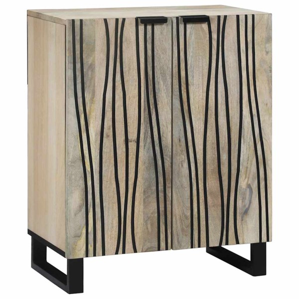 Vitrina Blanco 60 x 33.5 x 75 cm madera maciza de mango