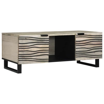 Mesa de Café Blanco, Negro 100 x 54 x 40 cm