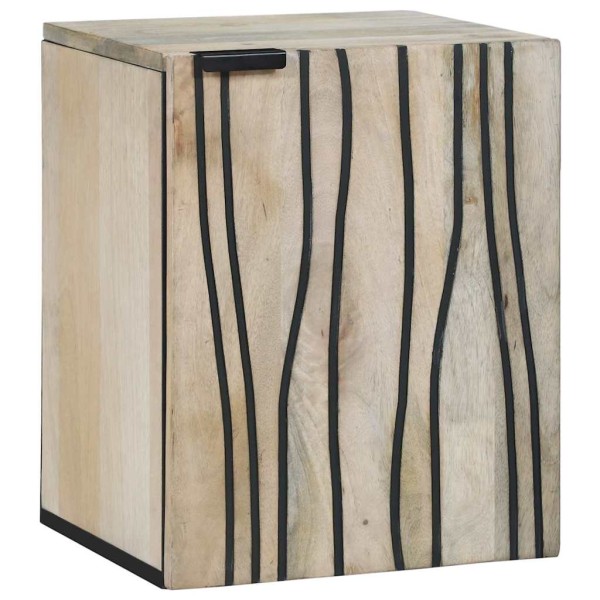 Mueble de lavabo con estante Marrón y Negro 38 x 33.5 x 48 cm
