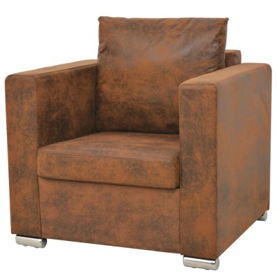 Sillón marrón 82x73x82 cm piel sintética