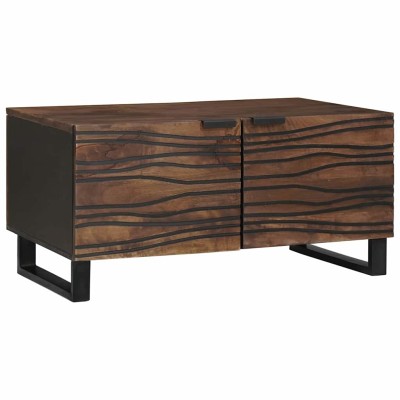 Mesa de Café Marrón y Negro 80 x 50 x 40 cm