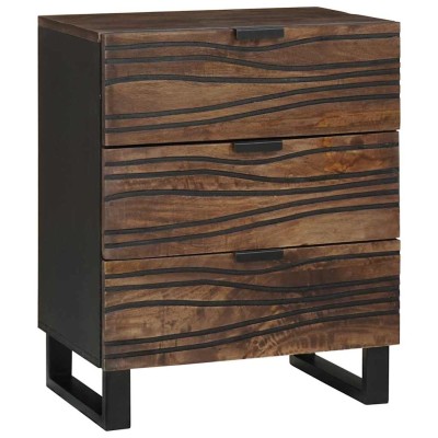 Armario de Noche Nogal 50 x 33 x 60 cm madera maciza de mango