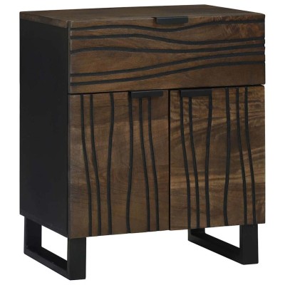 Armario de Noche Nogal 50 x 33 x 60 cm madera maciza de mango