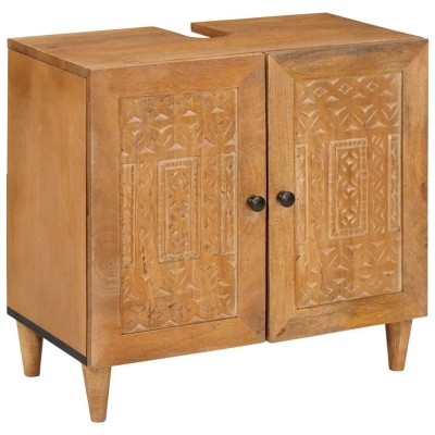 Gabinete de Baño con puerta Marrón claro 62 x 33 x 58 cm