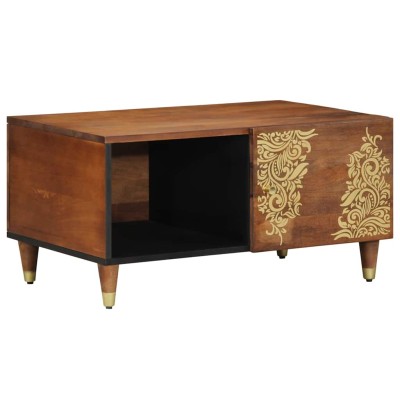 Mesa de Café Marrón miel 80 x 50 x 40 cm madera maciza de mango